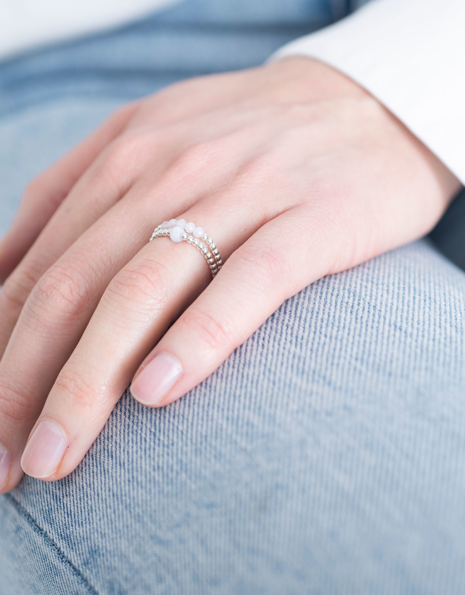 A Beautiful Story Ring 'Beauty' - Blue Lace Agate Silver