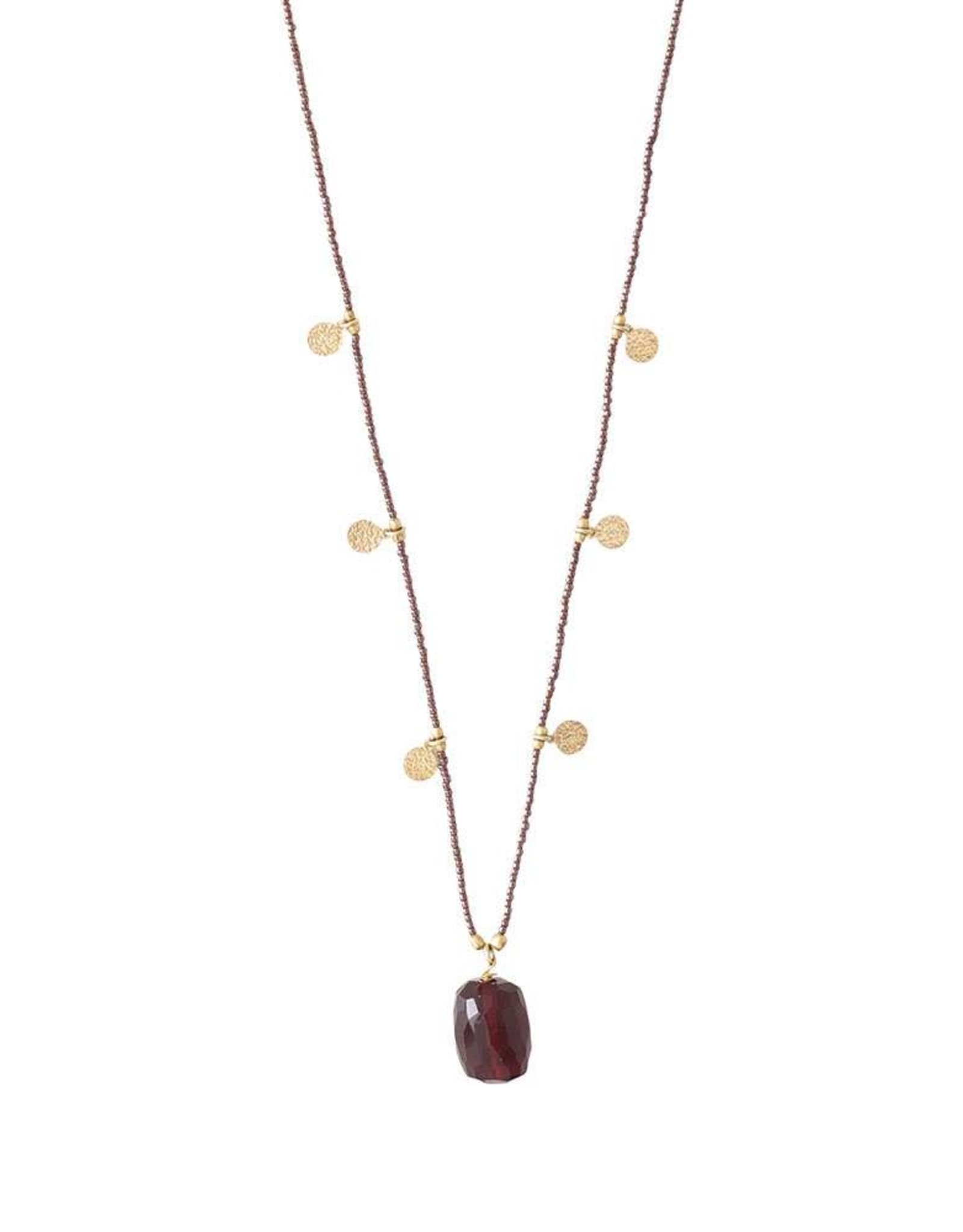 A Beautiful Story Charming Garnet Gold Necklace