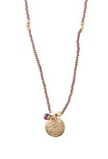 A Beautiful Story Ketting 'Truly' - Garnet Flower of Life Gold