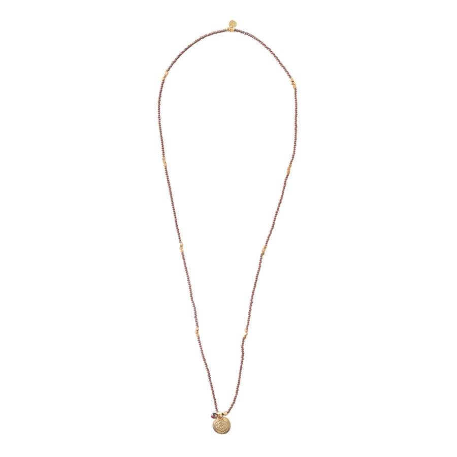 A Beautiful Story Truly Garnet Flower of Life Gold Necklace