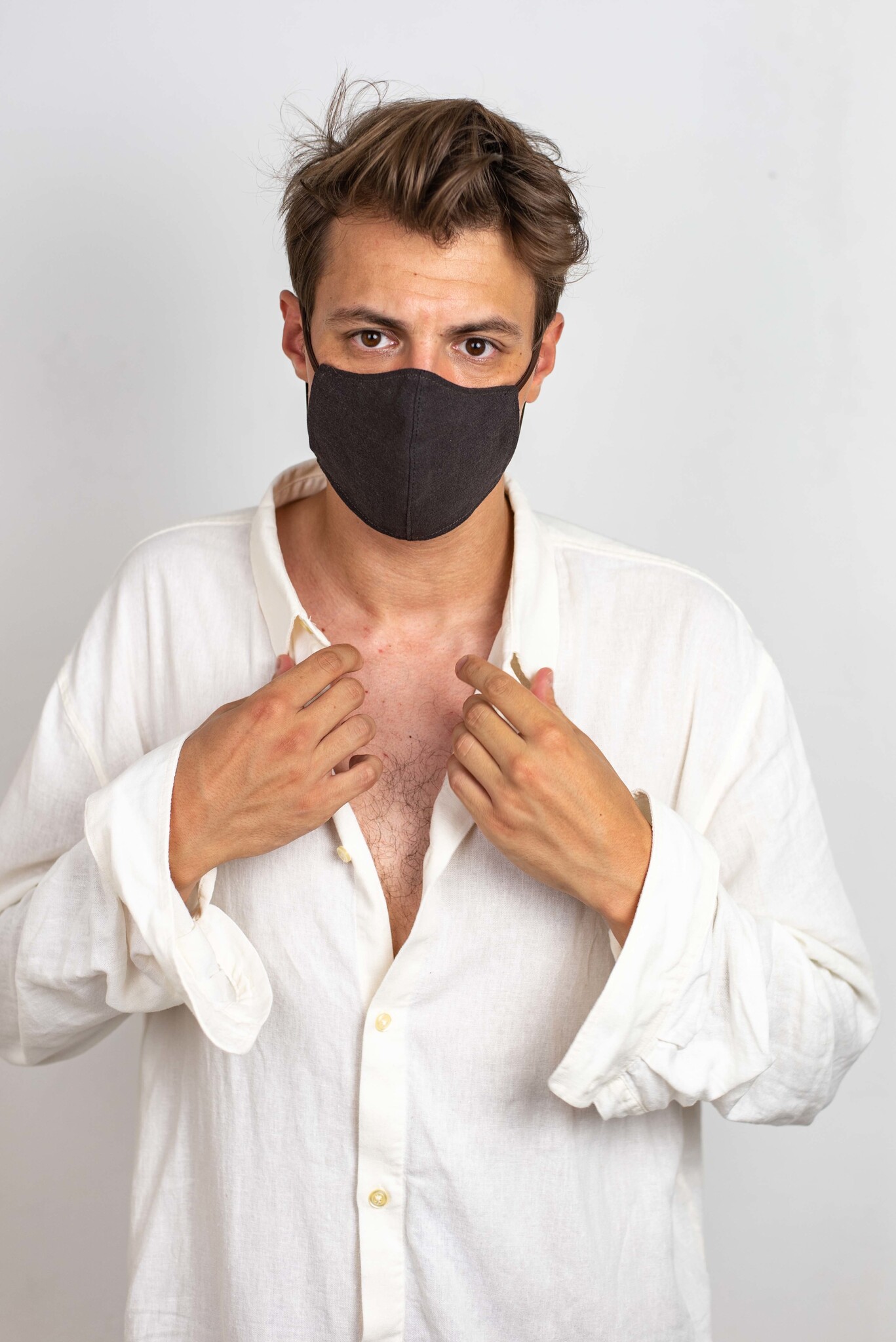 Linnen mondkap div. kleuren