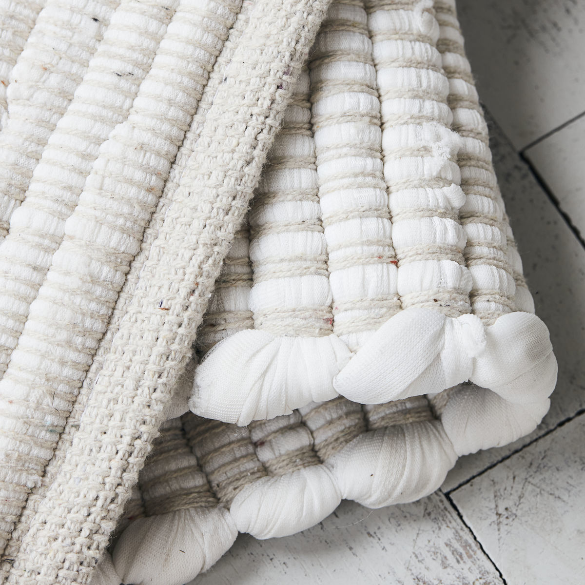 House Doctor rug "Chindi" cotton - white