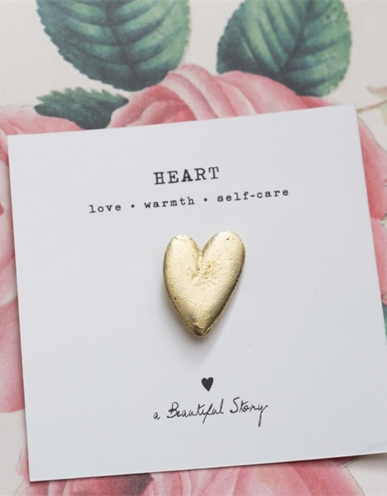 A Beautiful Story Broche Hart - Goud