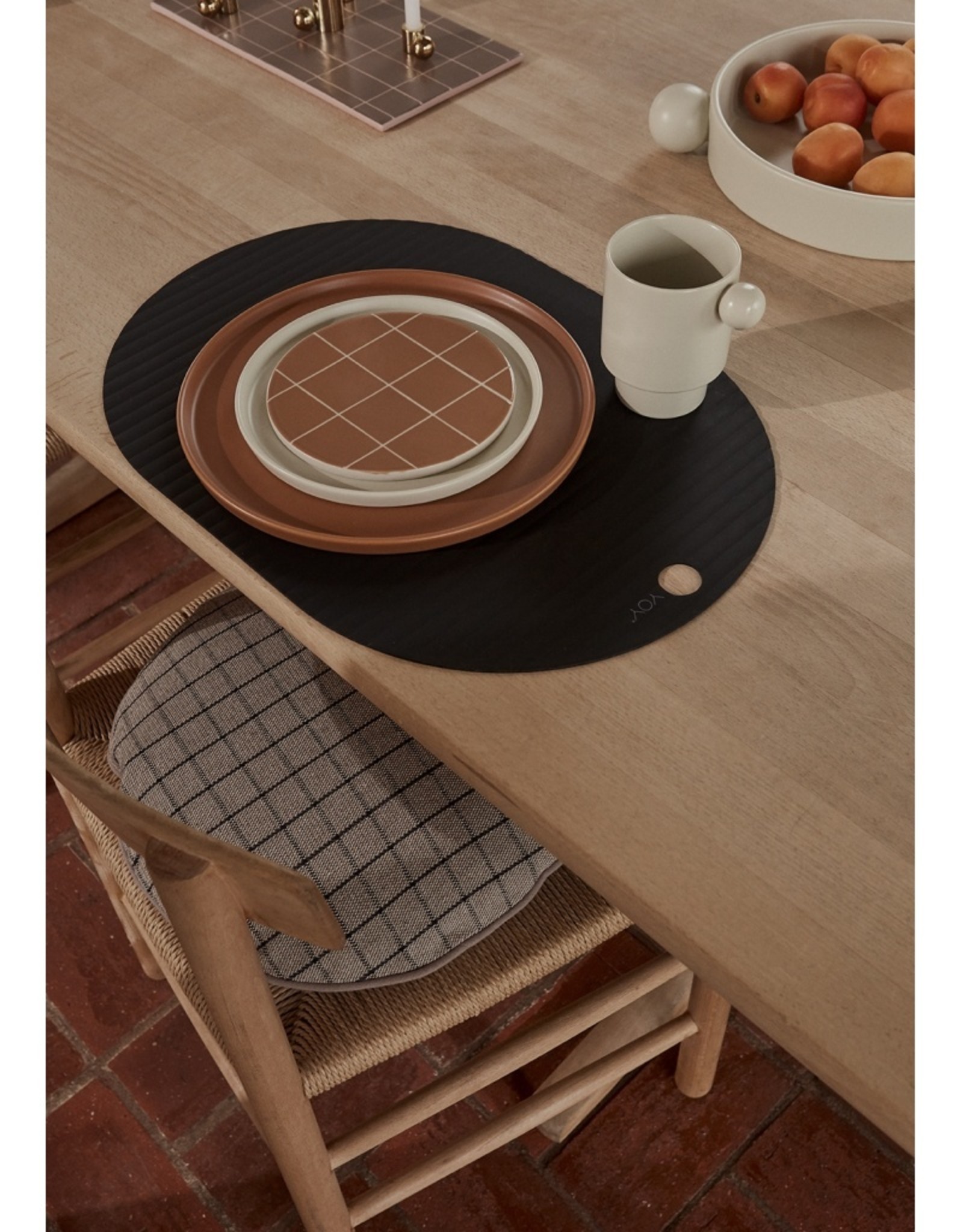 OYOY Placemat 'Ribbo' - Set of 2 Black