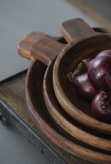 IBLaursen Bowl w/small handle oiled acacia wood