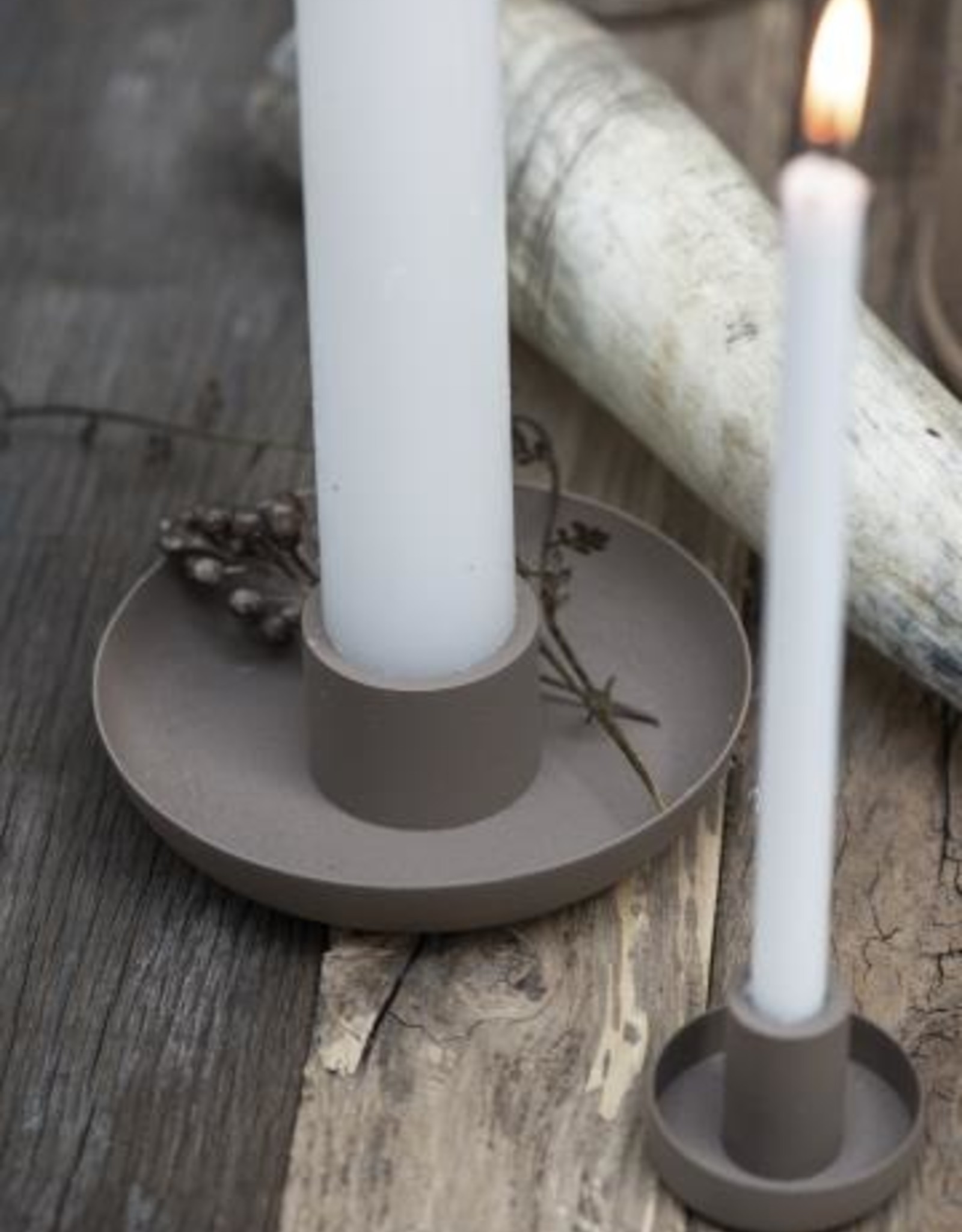 IBLaursen Candle holder f/candle Ø:3.8 millky brown