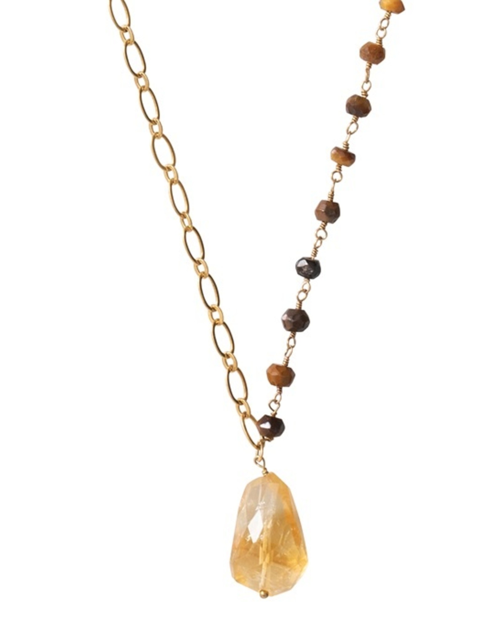 A Beautiful Story ketting 'Celebration Tiger Eye' - Citrien