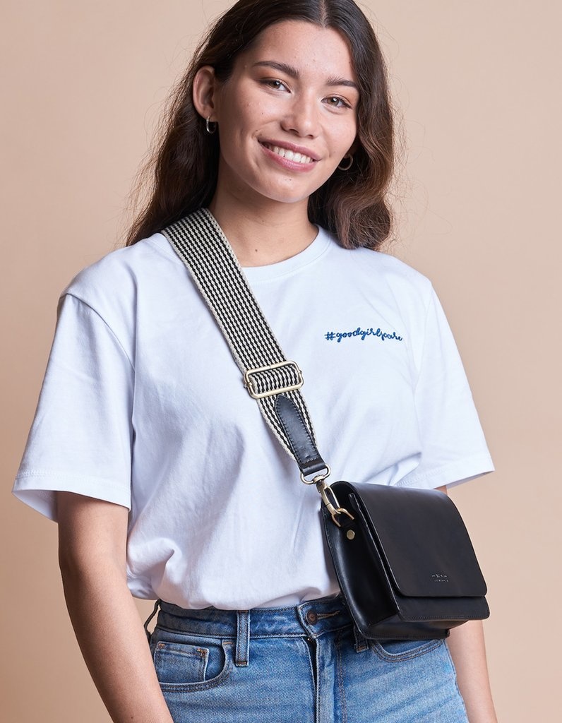 OMyBag strap 'Webbing' black - checked