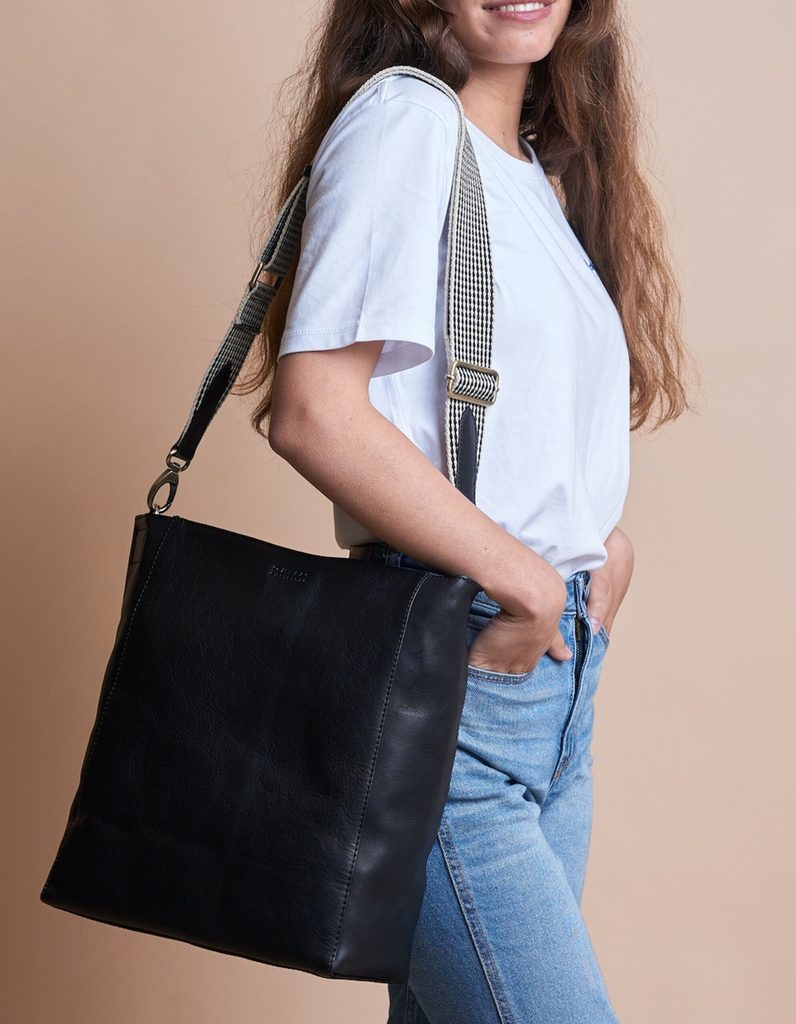 OMyBag strap 'Webbing' black - checked