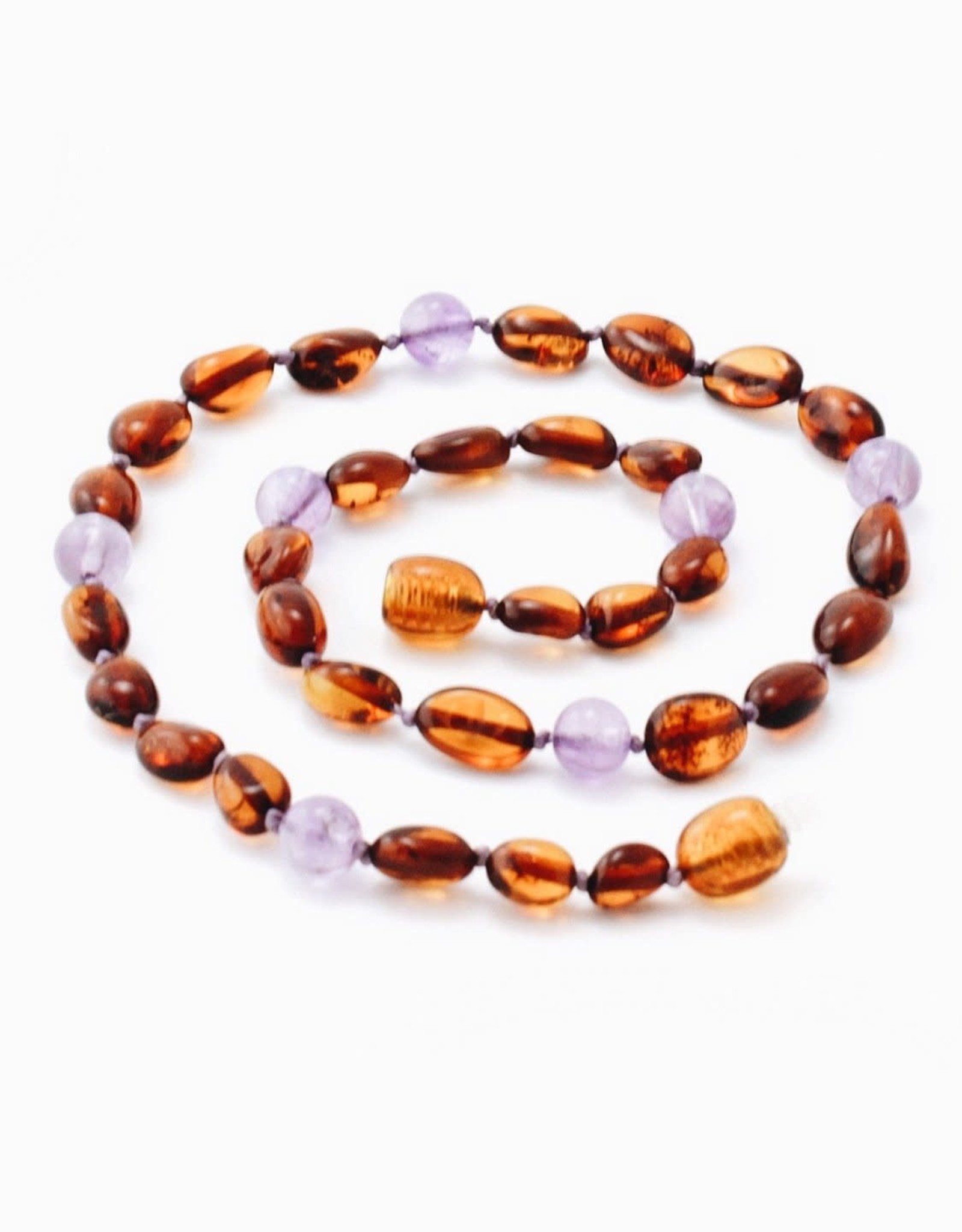 Lion & the lamb Label necklace 'Amber' amethyst