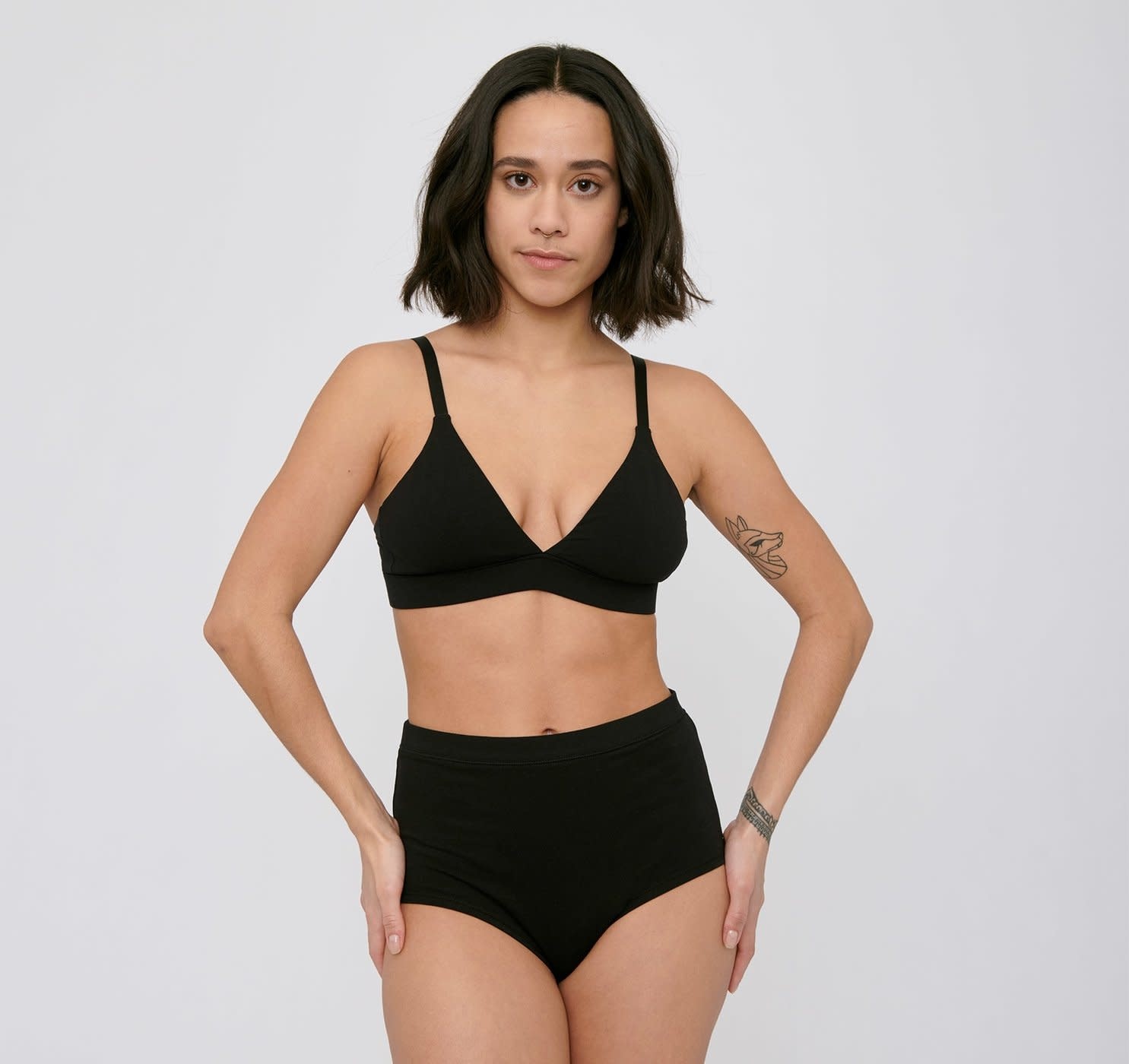 Organic Basics Organic Cotton Super High-Rise Briefs 2-Pack Black