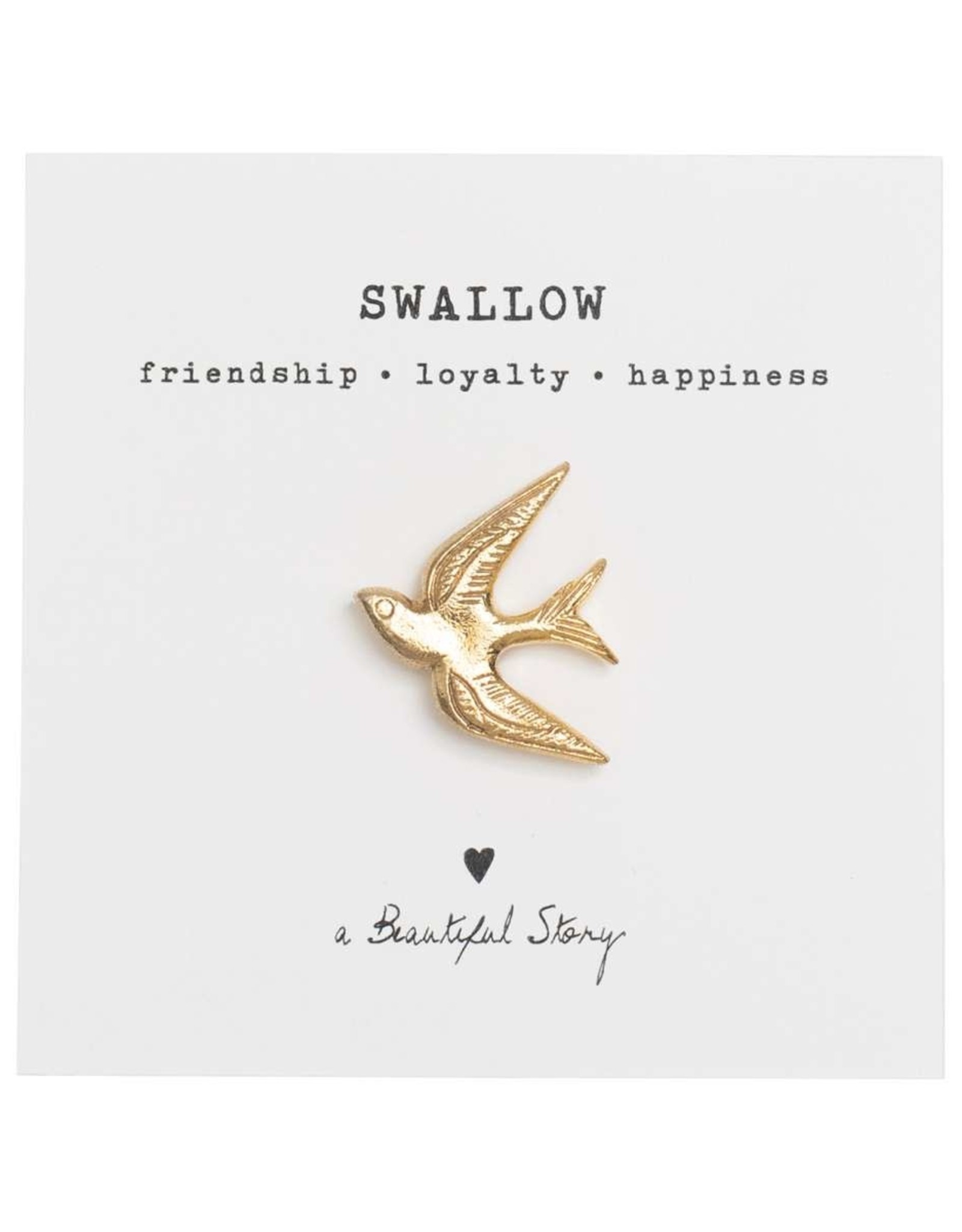 A Beautiful Story Brooch Swallow Gold