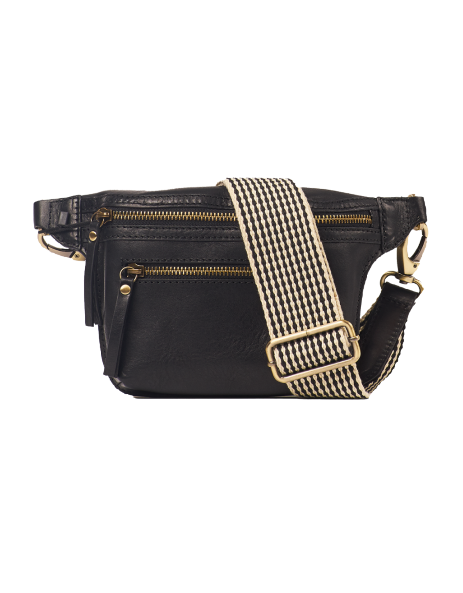 OMyBag Beck's Bum bag Black -checkered strap