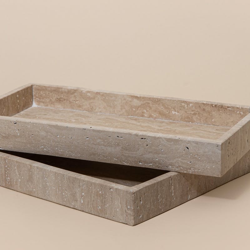Stoned tray 'Travertine' - 20 x 45cm