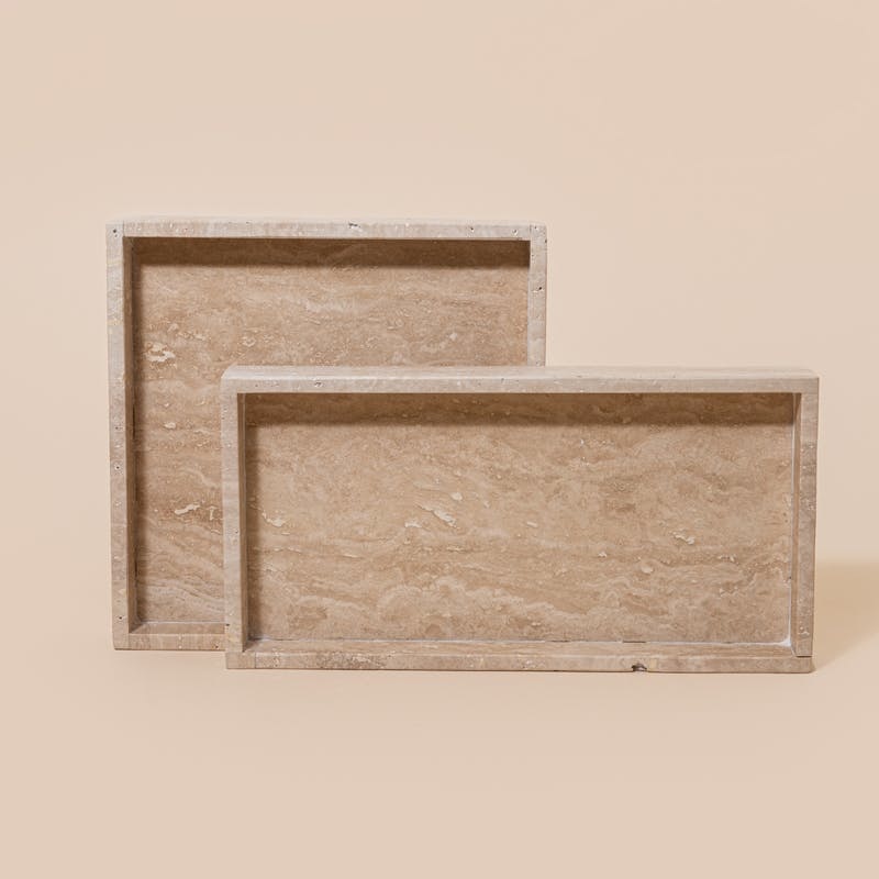 Stoned tray 'Travertine' - 20 x 45cm