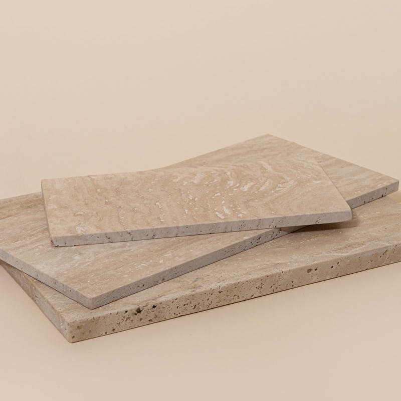 Stoned tray 'travertine' - 15x30 cm