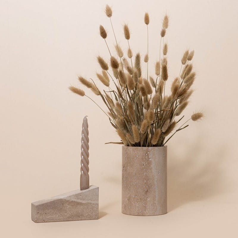 Stoned pot 'Travertine' - Ø 12 x 18 cm