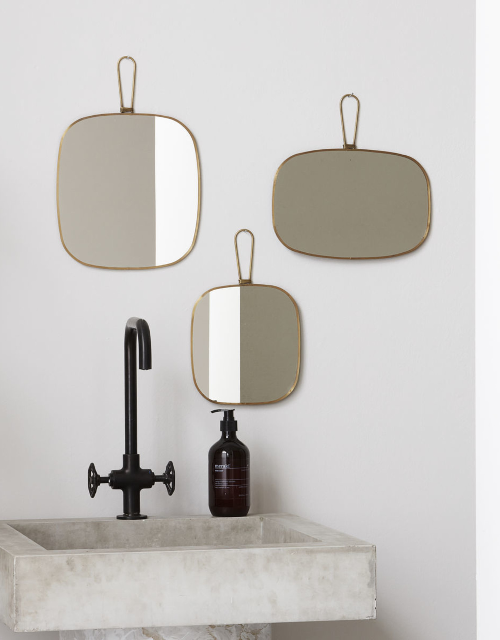 Meraki spiegel met frame - brass