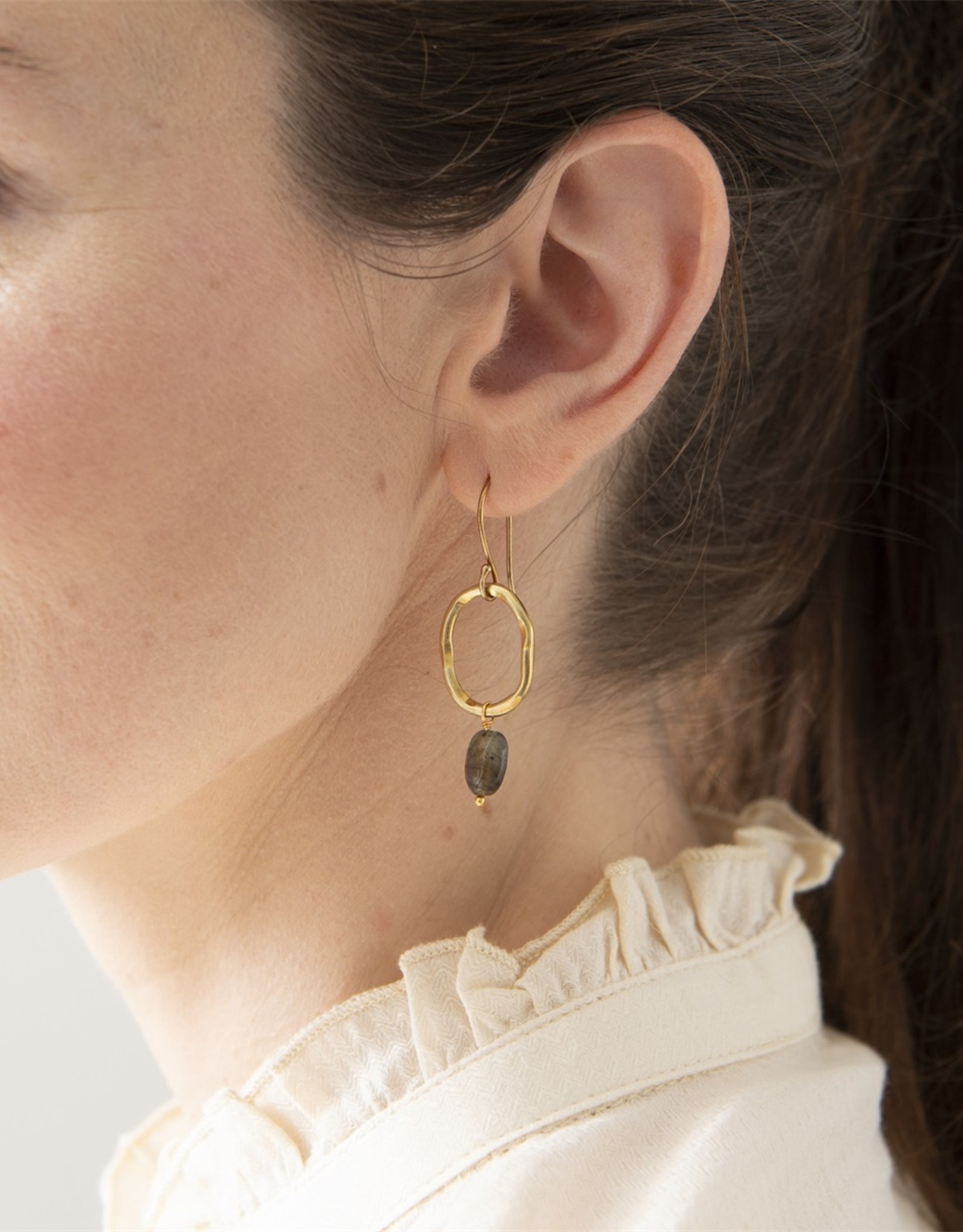 A Beautiful Story earrings Oorbellen 'Graceful' - Labradorite gold