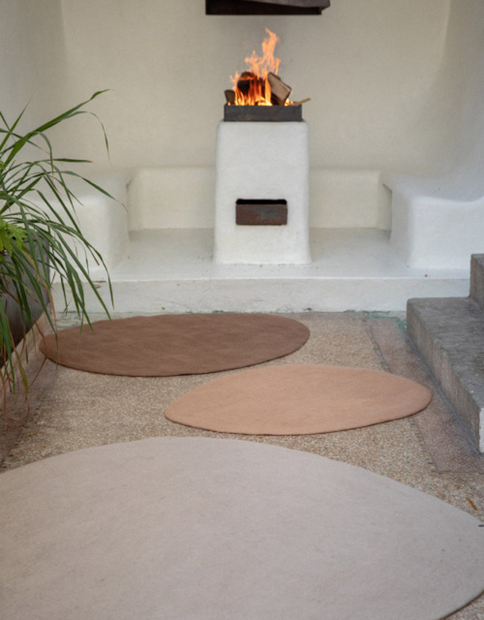 Mushkane rug 'Pebble' - chestnut