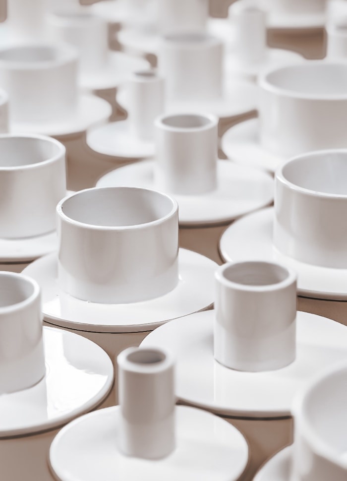 Kunstindustrien kandelaar wit - 2,3 cm