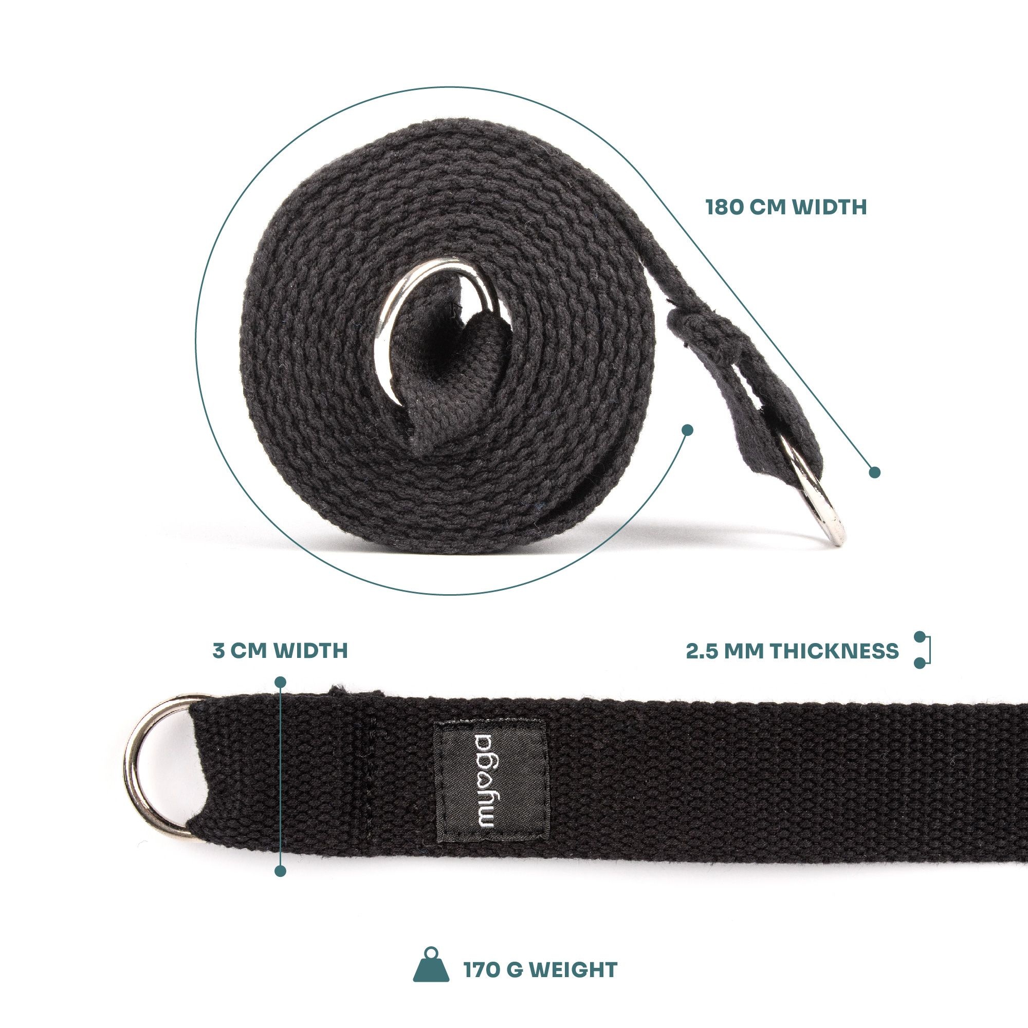 Myga yoga sling / strap - black
