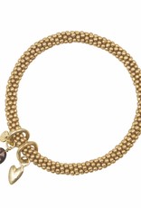 A Beautiful Story bracelet 'Jacky'  heart -  garnet gold