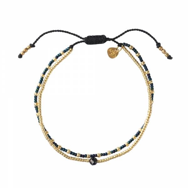 armband 'Friendship' - onyx goud