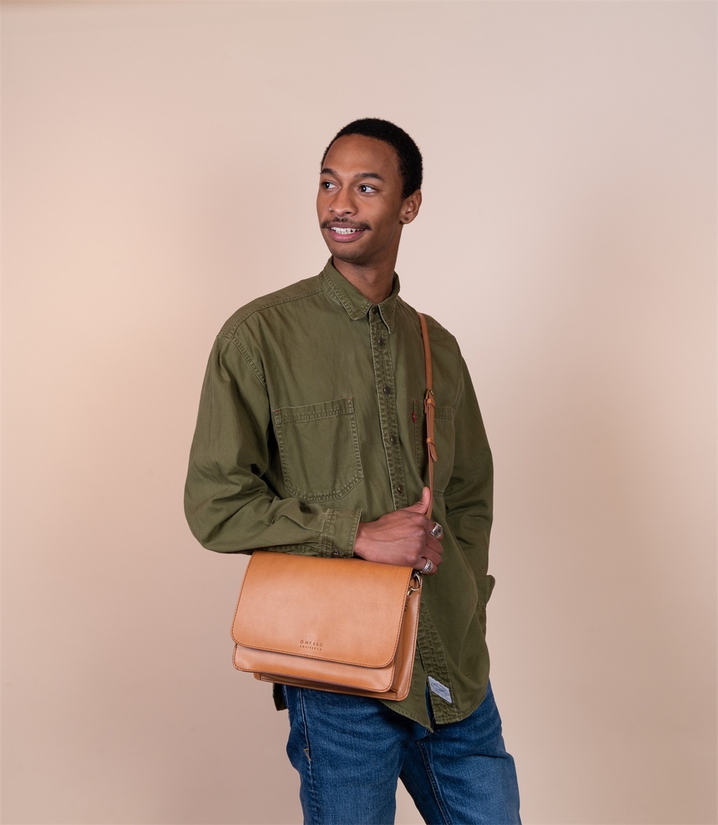 OMyBag tas 'Audrey' leer - cognac