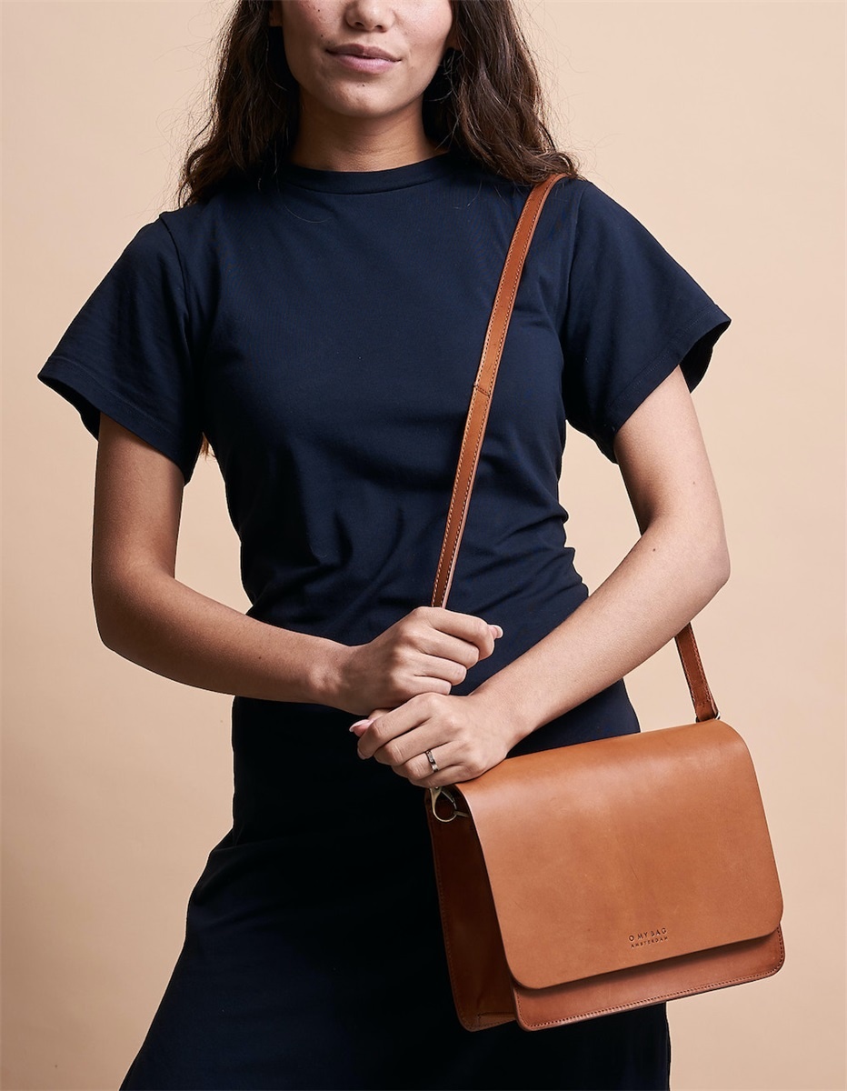 OMyBag tas 'Audrey' leer - cognac