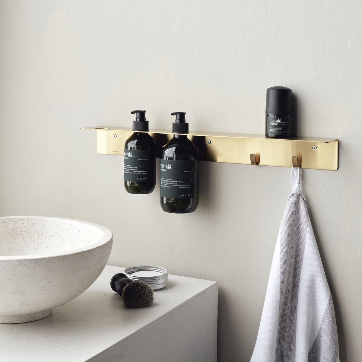 Meraki flessenrek met haken 'Bottle' - brass