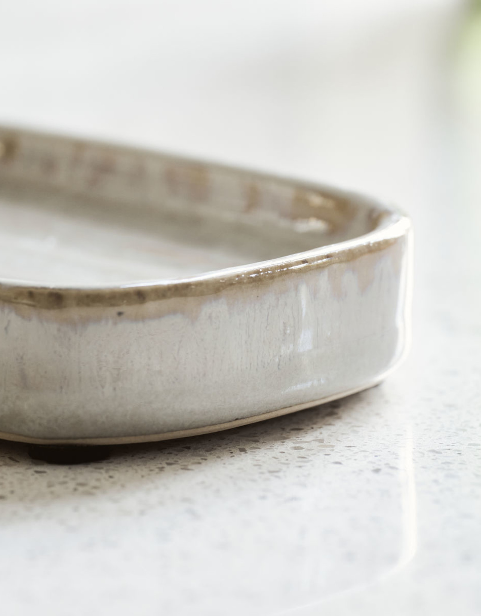 Meraki soapdish 'Datura' - glazed earthenware