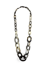 L'Indochineur ketting 3-size oval - marble black horn