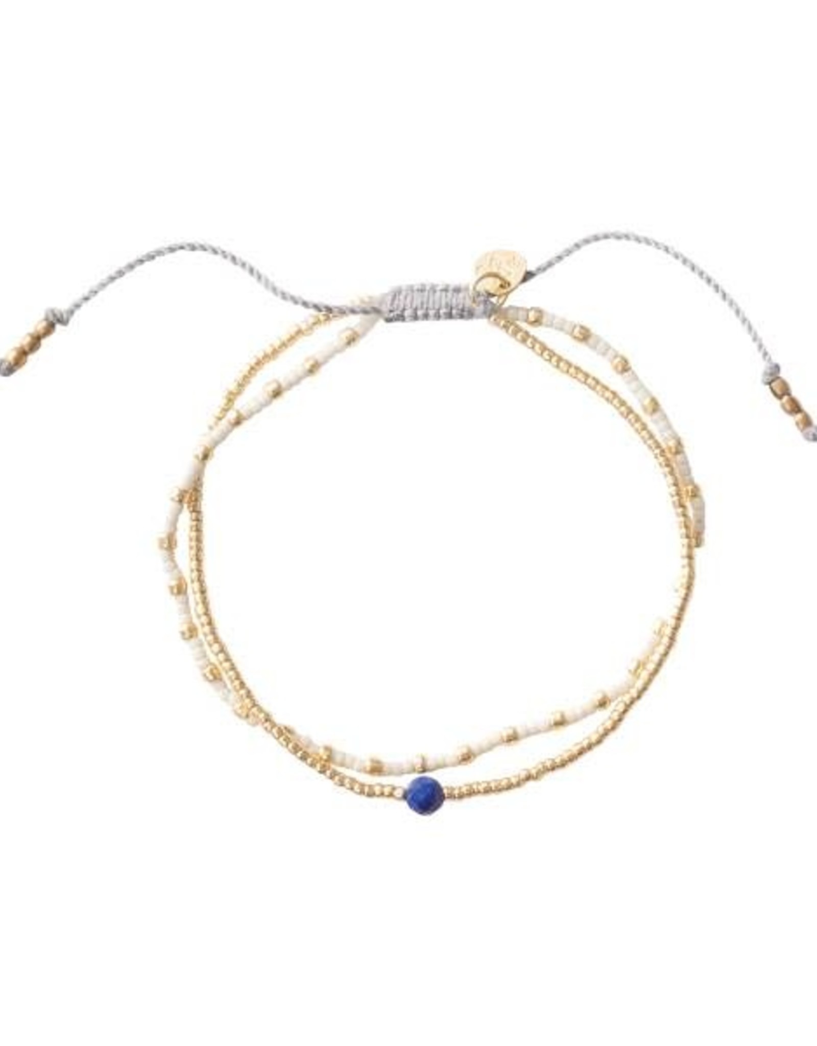 A Beautiful Story armband 'Friendship' goud - lapis lazuli