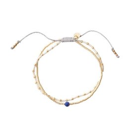 A Beautiful Story armband 'Friendship' goud - lapis lazuli