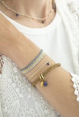 A Beautiful Story armband 'Friendship' goud - lapis lazuli