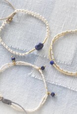 A Beautiful Story armband 'Friendship' goud - lapis lazuli