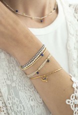 A Beautiful Story armband 'Loyal' goud - lapis lazuli