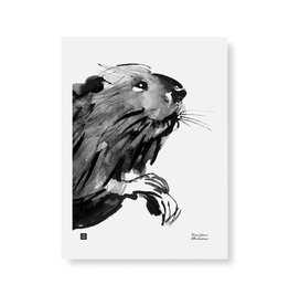 Teemu Jarvi poster 'Curious Beaver' - 30 x 40cm