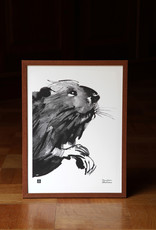 Teemu Jarvi poster 'Curious Beaver' - 30 x 40cm