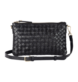 OMyBag tas 'Lexi' woven leer - zwart