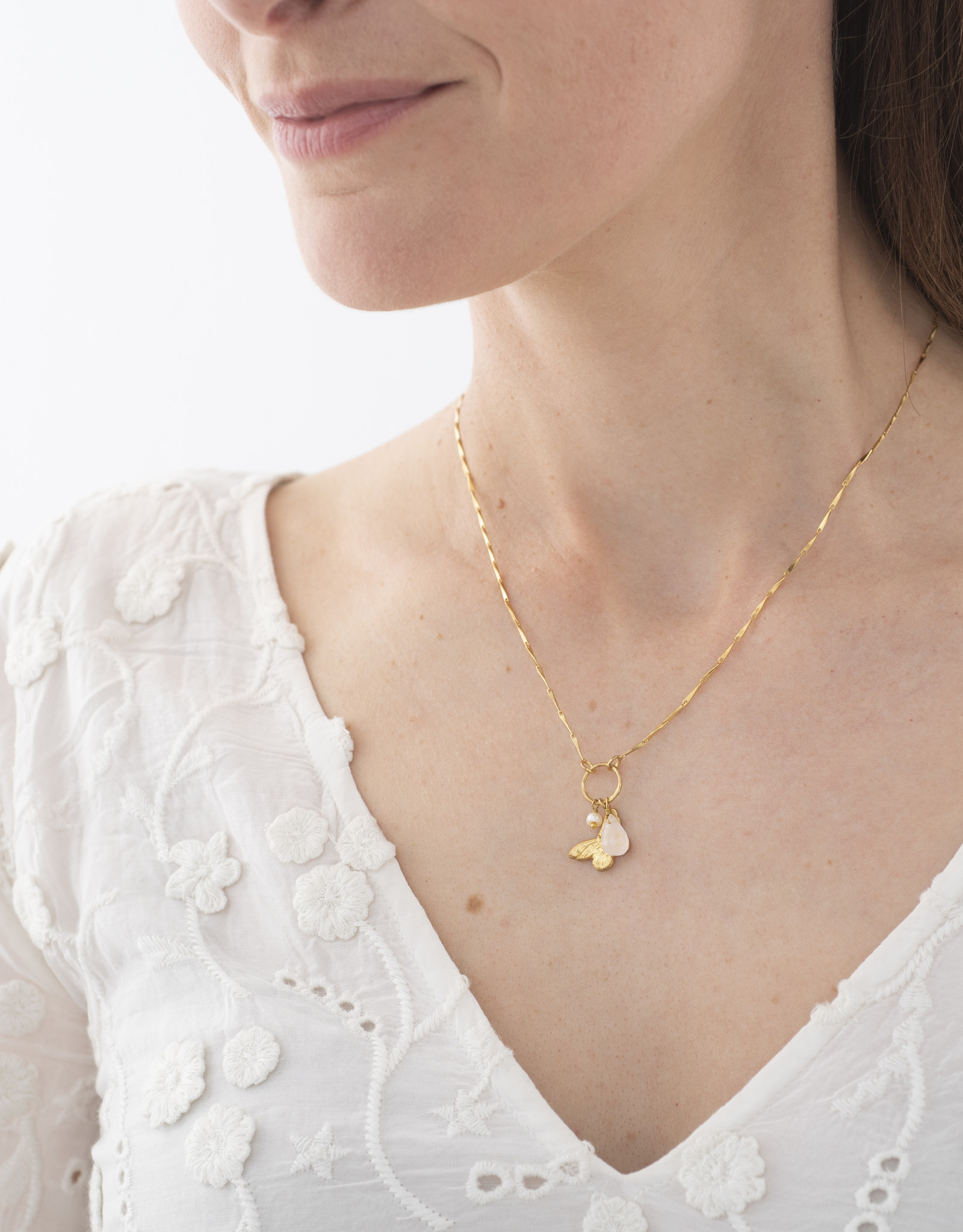 A Beautiful Story Necklace 'Pleasant' gold - rose quartz