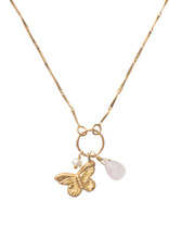 A Beautiful Story Necklace 'Pleasant' gold - rose quartz