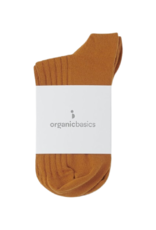 Organic Basics set/2 socks rib ochre - cotton