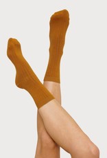 Organic Basics set/2 socks rib ochre - cotton