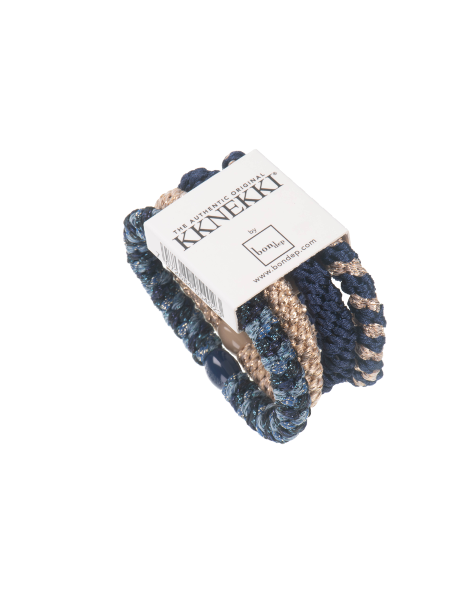 Knekki set/4  haarelastiek  - blauw tinten