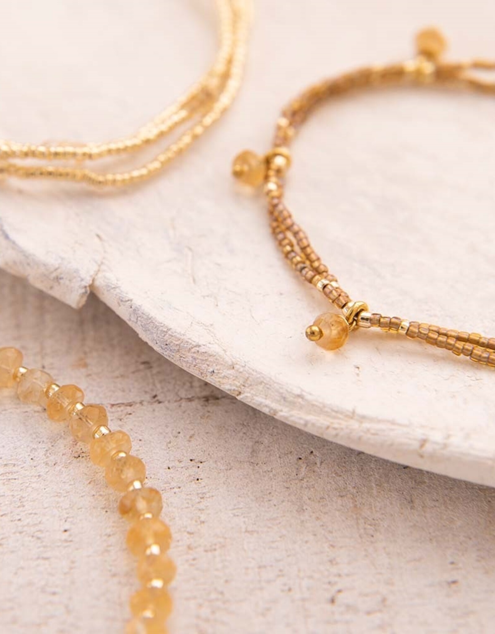 A Beautiful Story Honor Citrine Gold Colored Bracelet