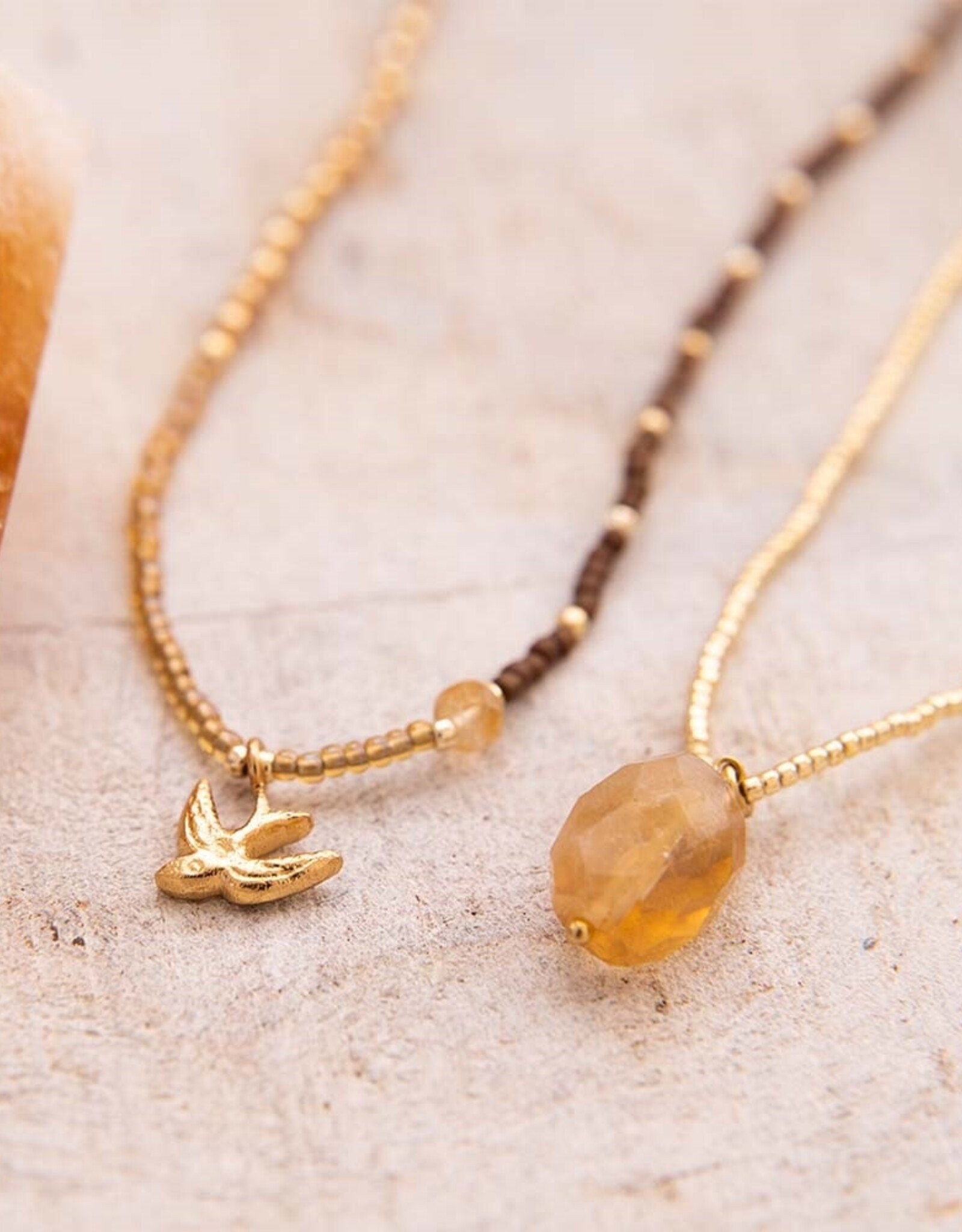 A Beautiful Story Necklace 'Calm' - Citrine