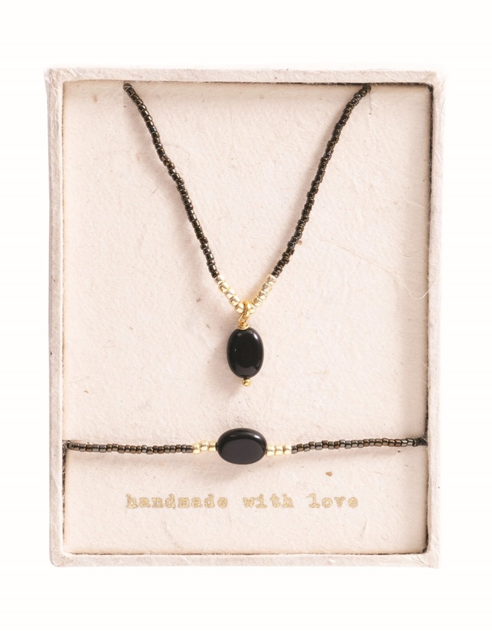 A Beautiful Story giftset 'Confidence' goud - onyx