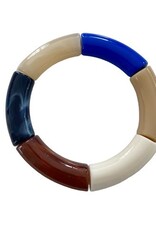 ByBjor armband 'Rainbow' - kobalt / brown